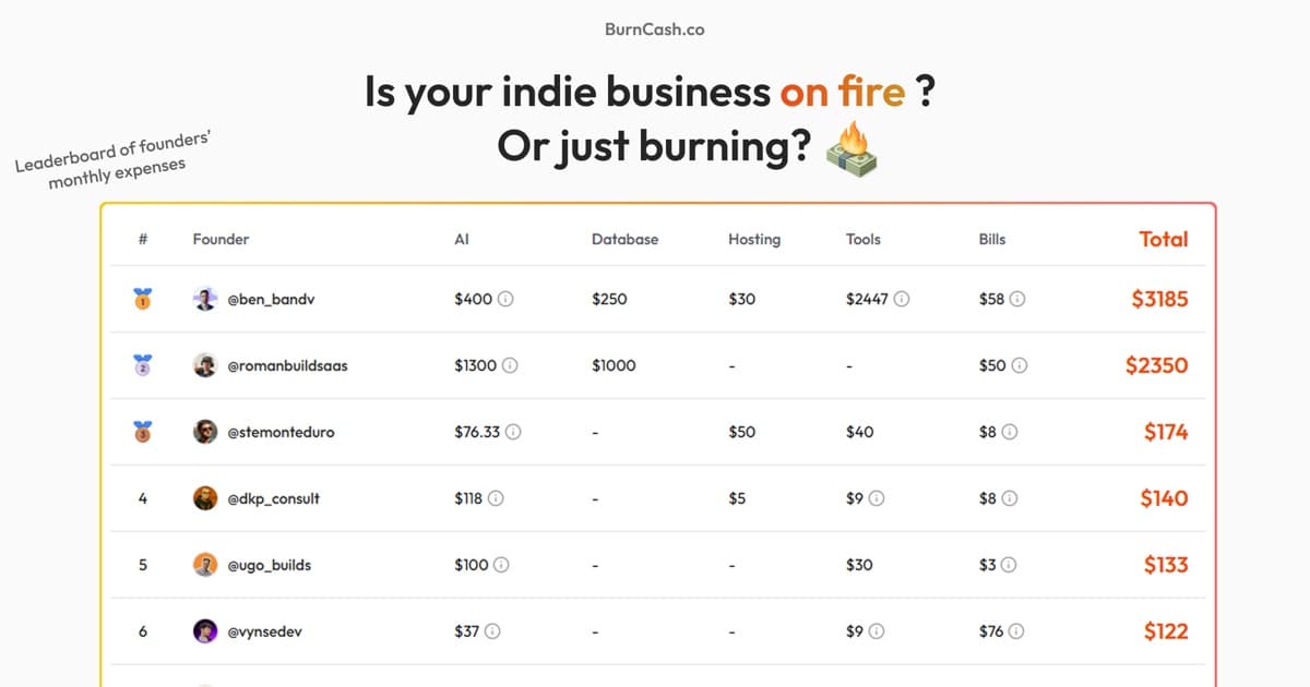BurnCash — Leaderboard · Web
