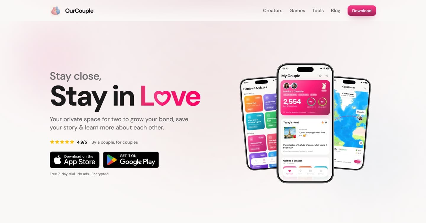 OurCouple — Mobile app · iOS & Android